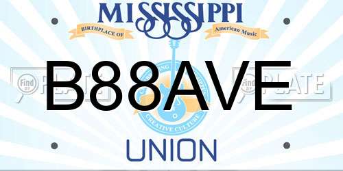 B88AVE Mississippi License Plate