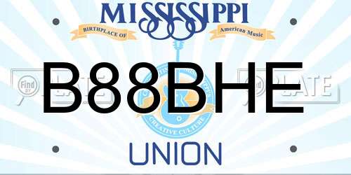 B88BHE Mississippi License Plate