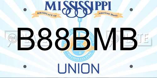 B88BMB Mississippi License Plate