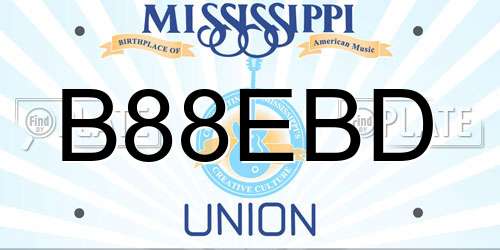 B88EBD Mississippi License Plate