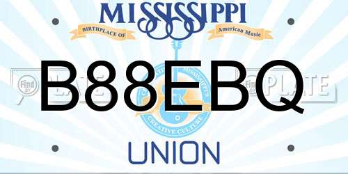 B88EBQ Mississippi License Plate
