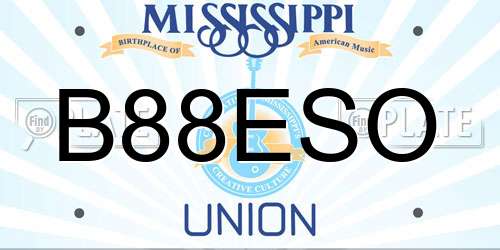 B88ESO Mississippi License Plate