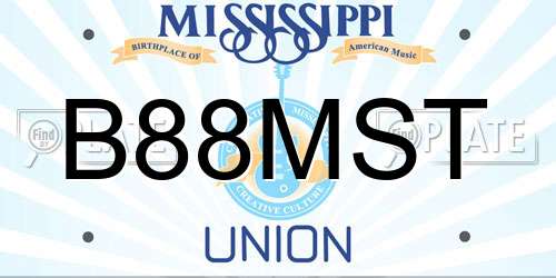 B88MST Mississippi License Plate