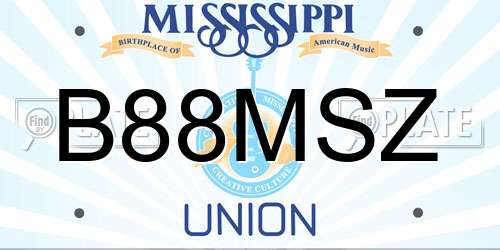 B88MSZ Mississippi License Plate