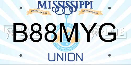 B88MYG Mississippi License Plate