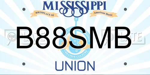 B88SMB Mississippi License Plate