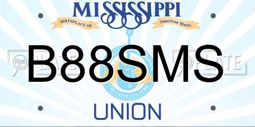 B88SMS Mississippi License Plate