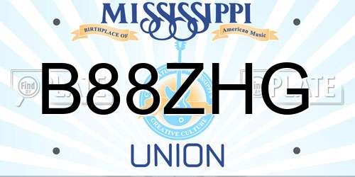 B88ZHG Mississippi License Plate