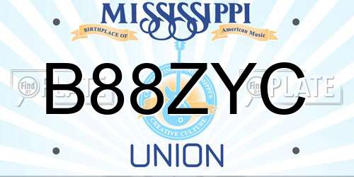 B88ZYC Mississippi License Plate