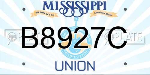 B8927C Mississippi License Plate
