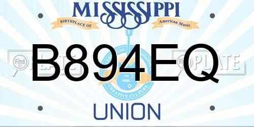 B894EQ Mississippi License Plate