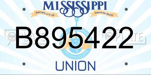 B895422 Mississippi License Plate