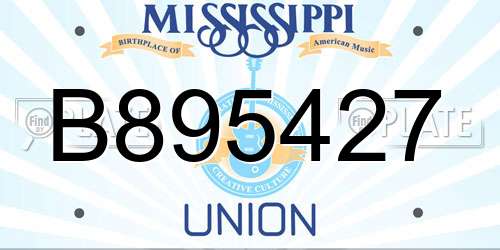 B895427 Mississippi License Plate