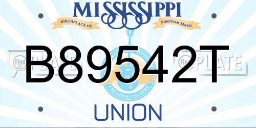 B89542T Mississippi License Plate