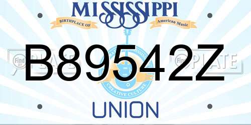 B89542Z Mississippi License Plate