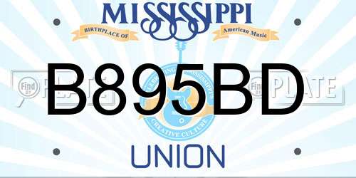 B895BD Mississippi License Plate