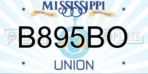 B895BO Mississippi License Plate