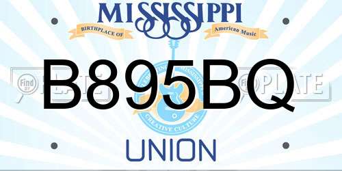 B895BQ Mississippi License Plate