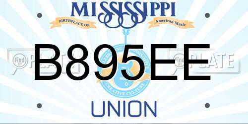 B895EE Mississippi License Plate