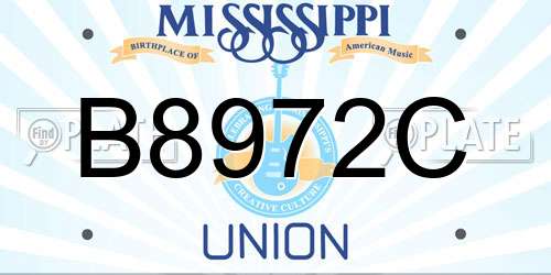 B8972C Mississippi License Plate