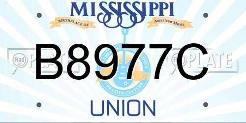 B8977C Mississippi License Plate