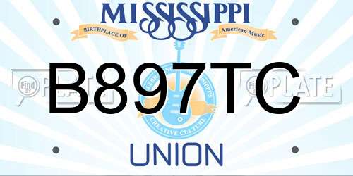 B897TC Mississippi License Plate