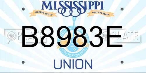 B8983E Mississippi License Plate