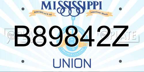 B89842Z Mississippi License Plate