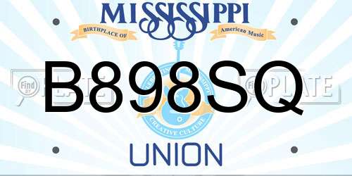 B898SQ Mississippi License Plate