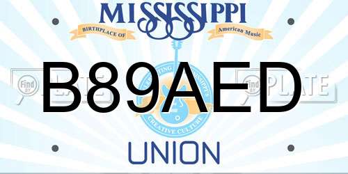 B89AED Mississippi License Plate