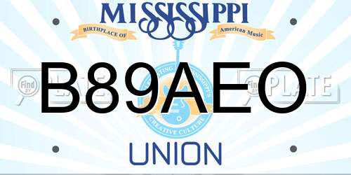 B89AEO Mississippi License Plate