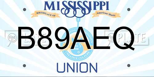 B89AEQ Mississippi License Plate