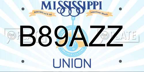 B89AZZ Mississippi License Plate
