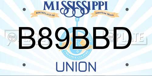 B89BBD Mississippi License Plate