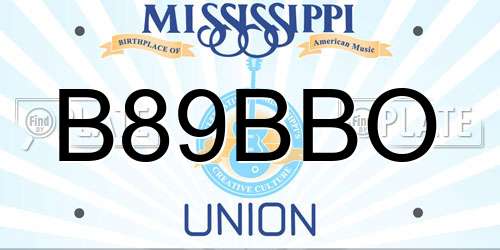 B89BBO Mississippi License Plate