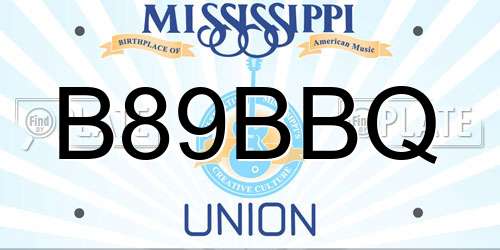 B89BBQ Mississippi License Plate