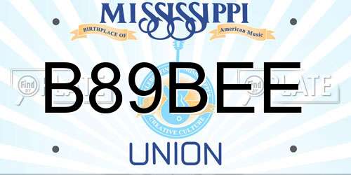 B89BEE Mississippi License Plate