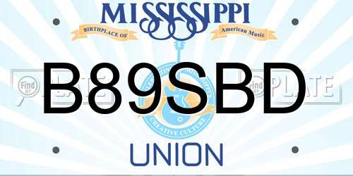 B89SBD Mississippi License Plate