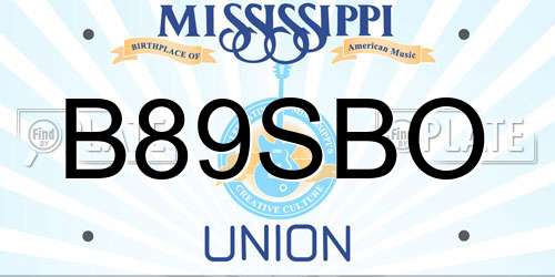 B89SBO Mississippi License Plate