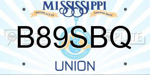 B89SBQ Mississippi License Plate