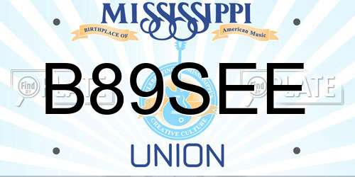 B89SEE Mississippi License Plate