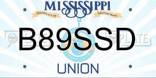 B89SSD Mississippi License Plate