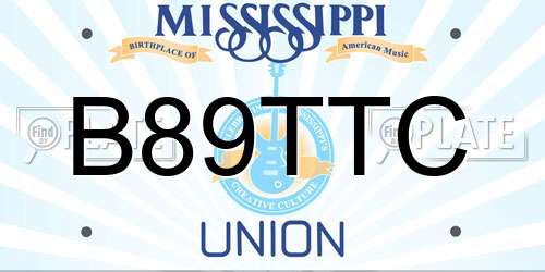 B89TTC Mississippi License Plate