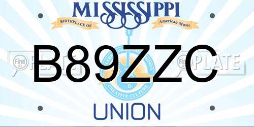 B89ZZC Mississippi License Plate