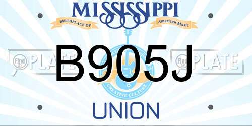 B905J Mississippi License Plate