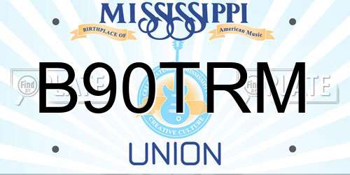B90TRM Mississippi License Plate