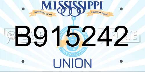 B915242 Mississippi License Plate