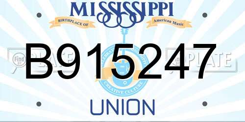 B915247 Mississippi License Plate