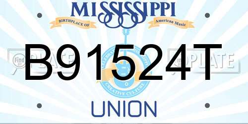 B91524T Mississippi License Plate
