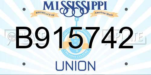 B915742 Mississippi License Plate